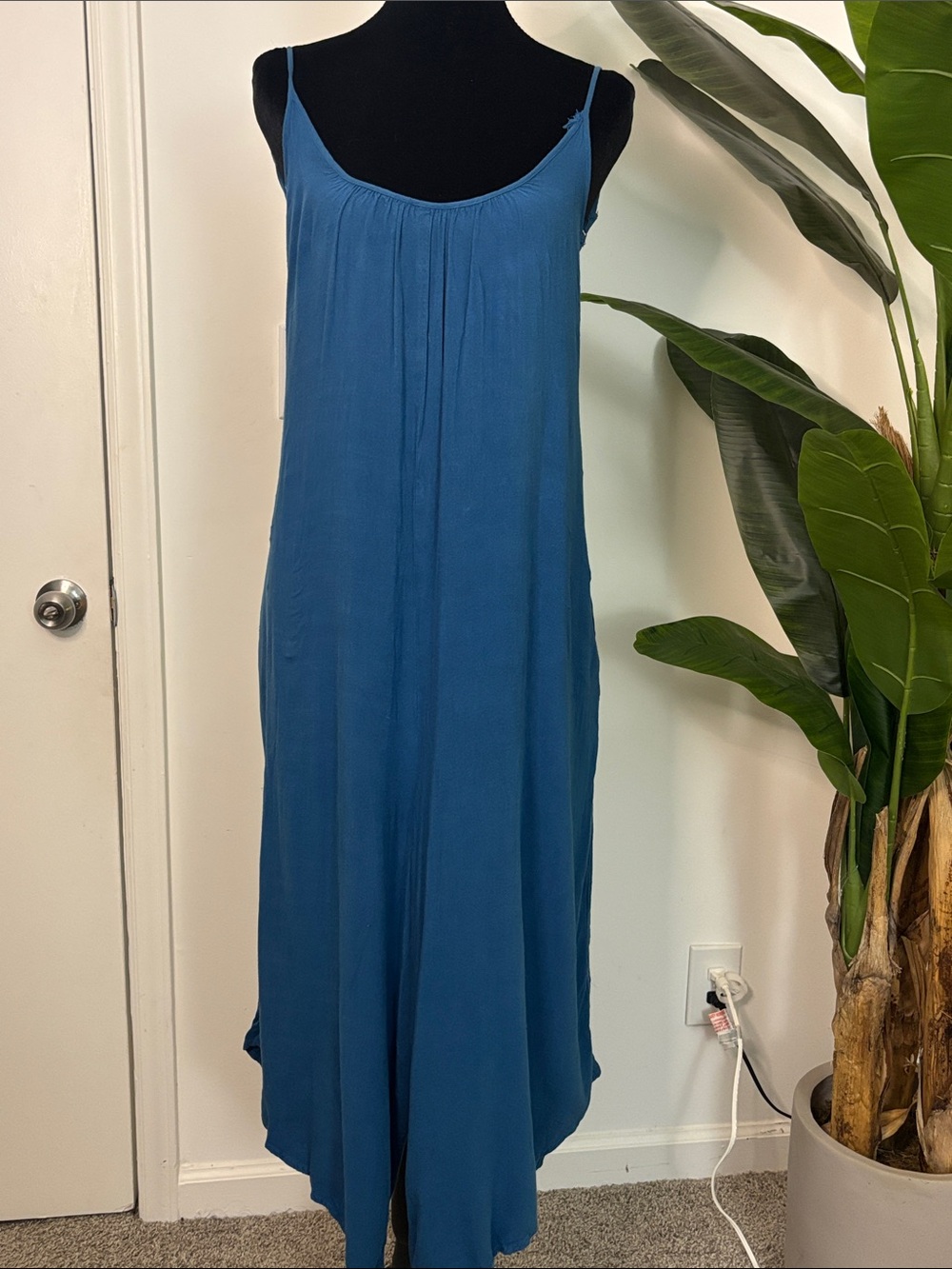 Shinestar Teal Blue Spaghetti Strap Jumpsuit